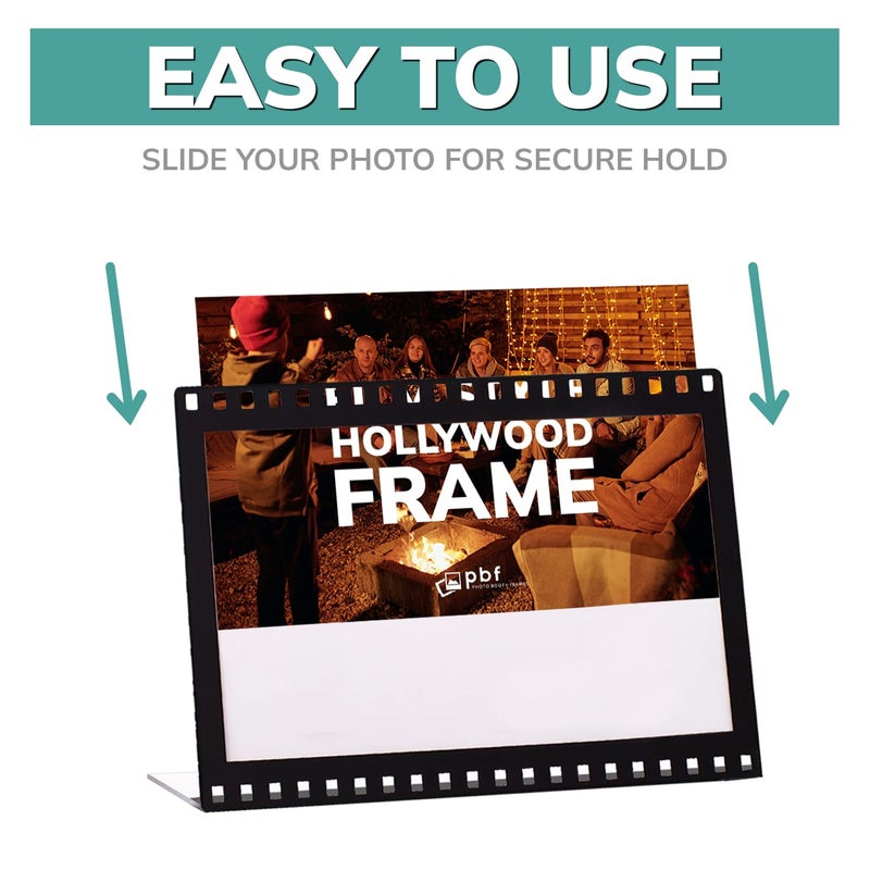 pbf PHOTO BOOTH FRAMES pbf 6x4 Acrylic Sign Holder | Horizontal Stand Up Slanted Sign Holder | Hollywood Acrylic Stand for Display | Clear Picture Frame, Menu Table Top Stand, Plastic Flyer Holder (12-Pack) - Image 5